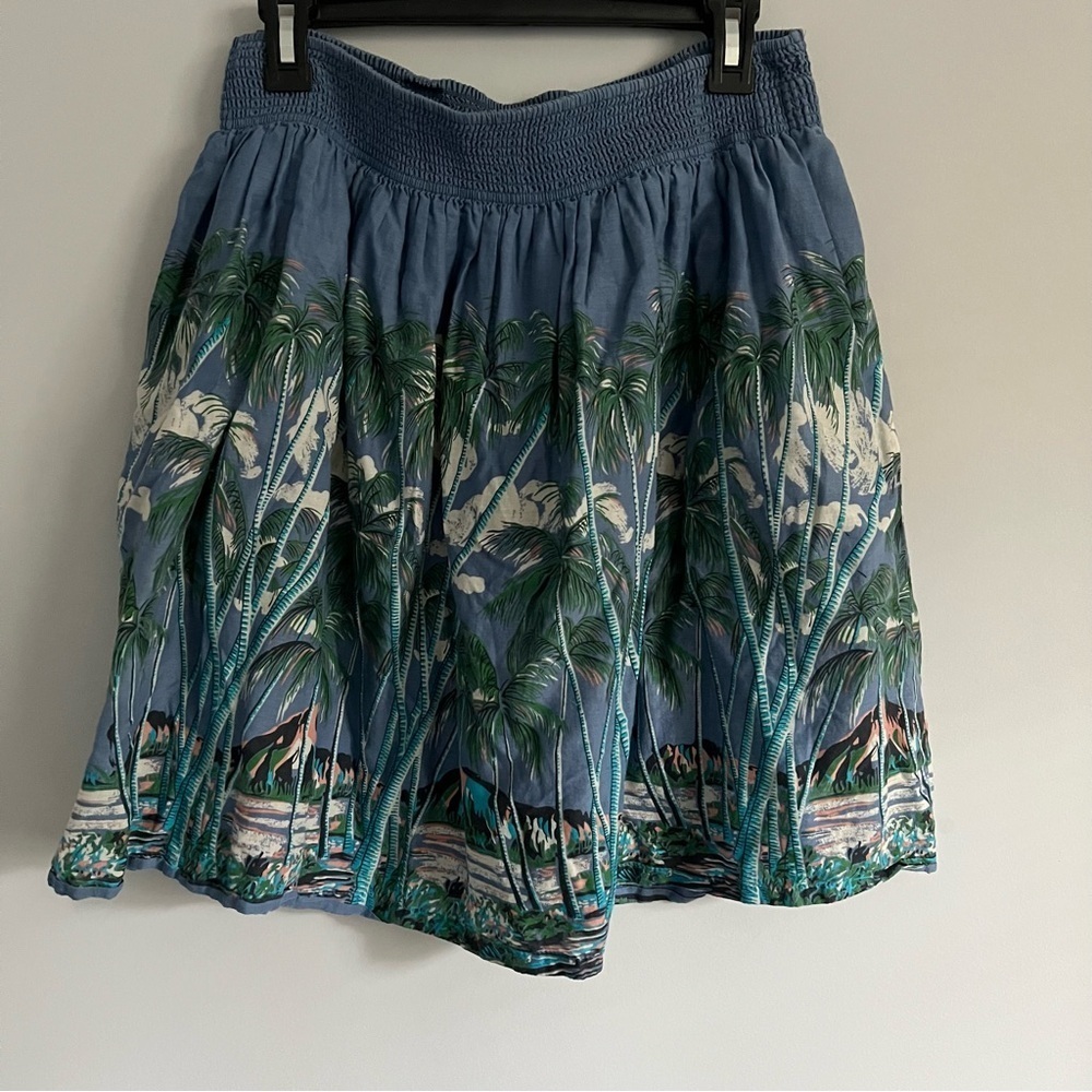 🌴 Vanessa Virginia Blue Tropical Island Skater Skirt - Size 10 🌴 - Picture 3 of 4